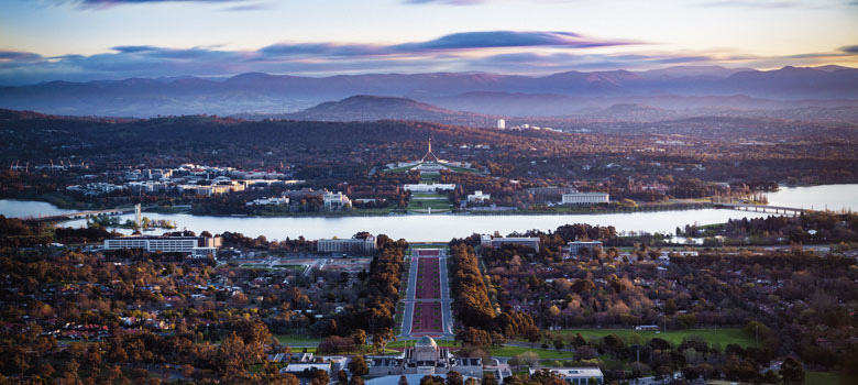View over Canberra from Mount Ainsille